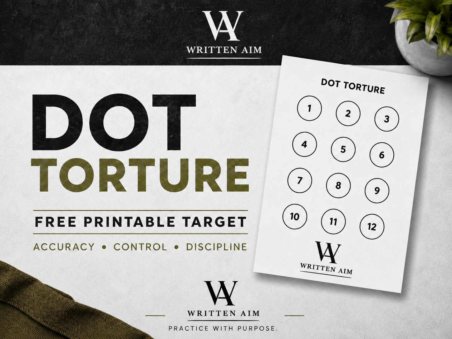 Dot Torture free printable shooting target by Written Aim